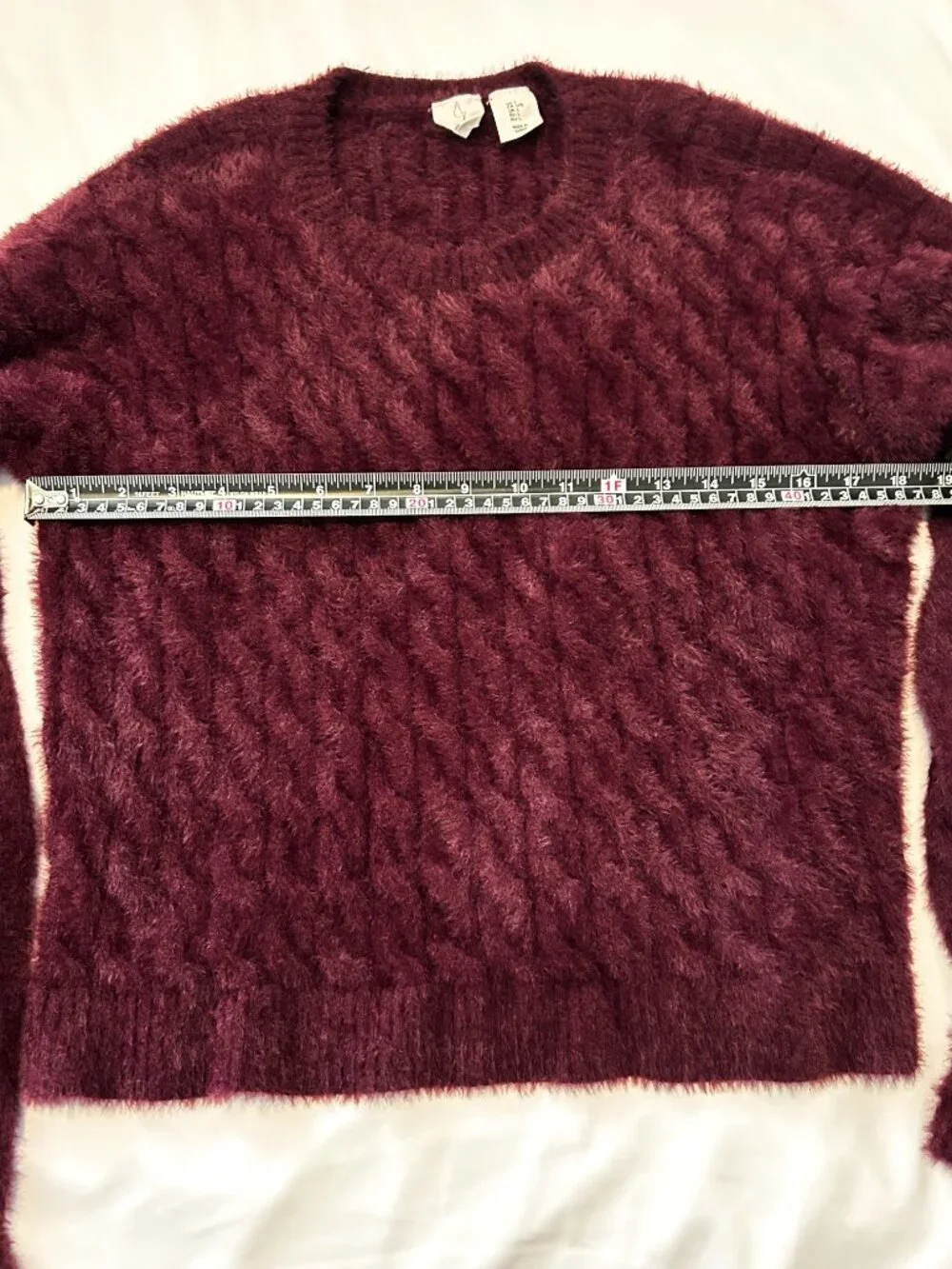 Joie burgundy fuzzy sweater, size L